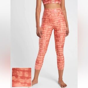 Athleta Elation Printed Capri Tahiti Island Coral size Small